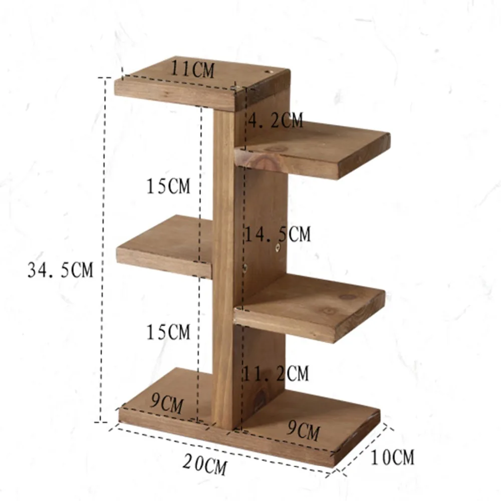 HIPSTEEN мини настольный твердый деревянный стеллаж для хранения прочный офисный подоконник простой горшок рама подставка