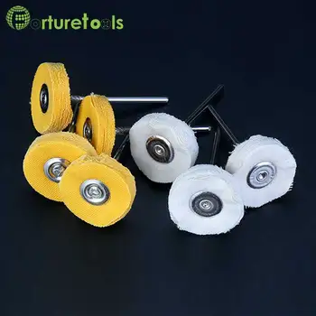 

10pc mounted cotton polishing wheel dremel polish tools for wood sculpture craft cloth mounted point head20mm shank 2.35mm QT004