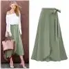 

2019 new Fashion Party Cocktail Summer Women Corduroy Pocket Skirt High Waist Skirt 3.7