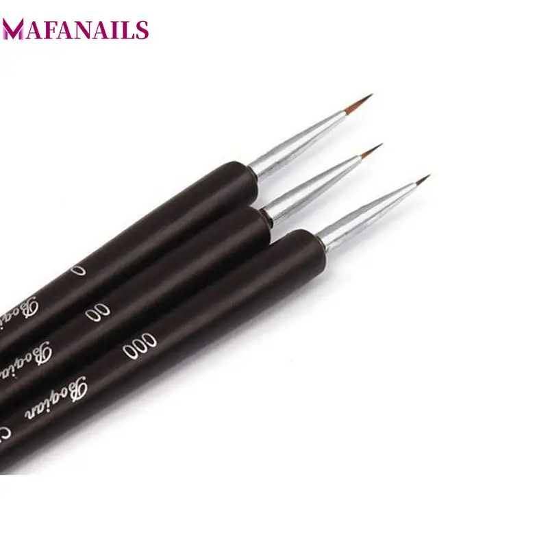 

3Pcs Black Handle Dotting Painting Drawing UV Gel Liner Polish Brush Tool Nail Art Pen Set Acrylic Nail Art Brush