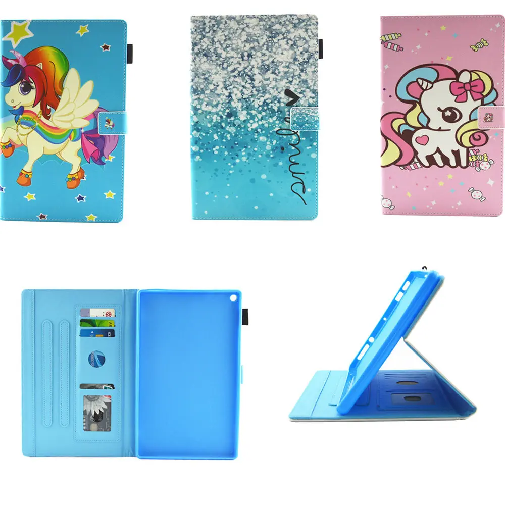 Flip PU Leather Cute Fashion Cover For Amazon Kindle Fire HD 10 2017
