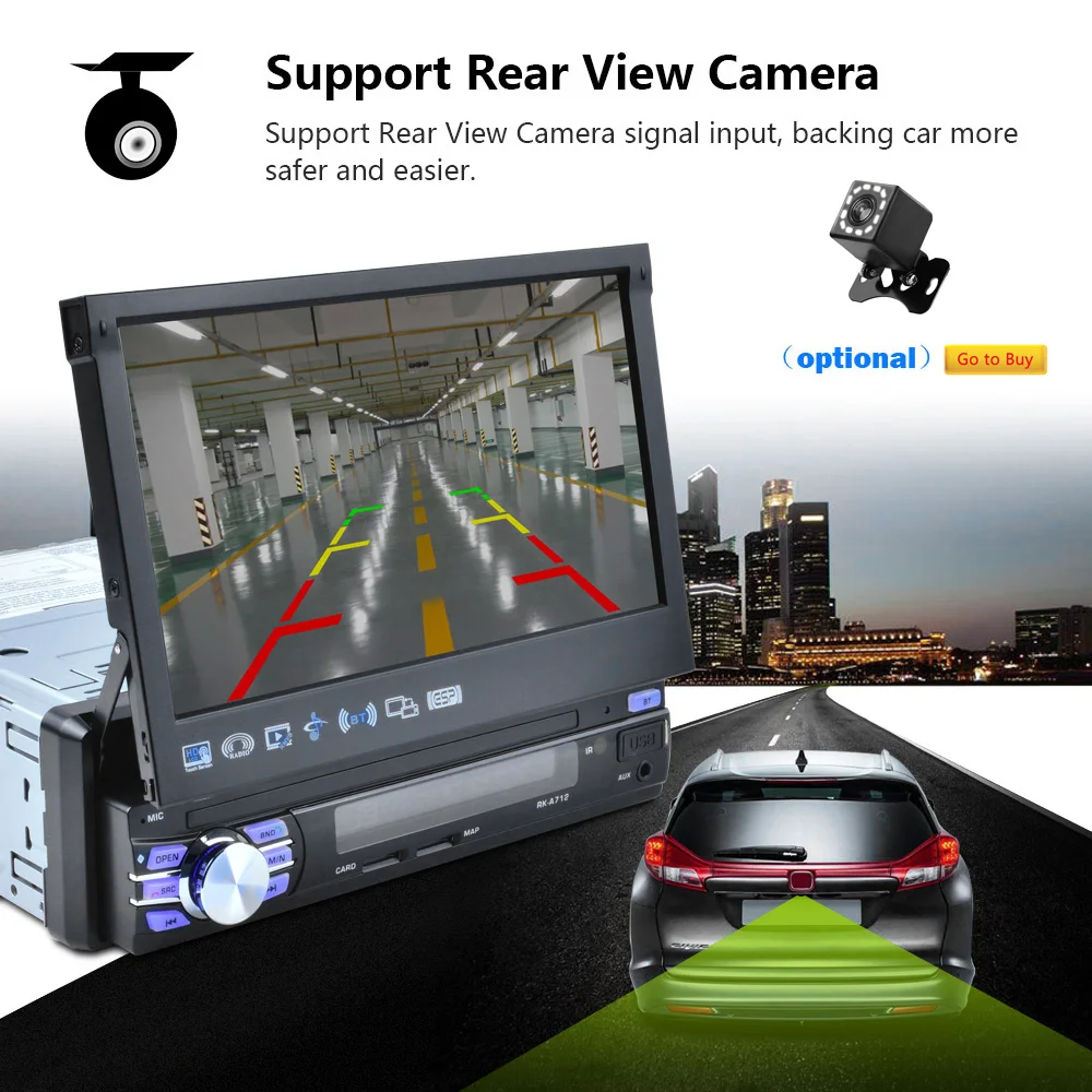 Дешево Podofo 1 din Android автомобильное радио gps навигация автоматический выдвижной экран wifi Bluetooth стерео AM FM RDS радио Зеркало Ссылка