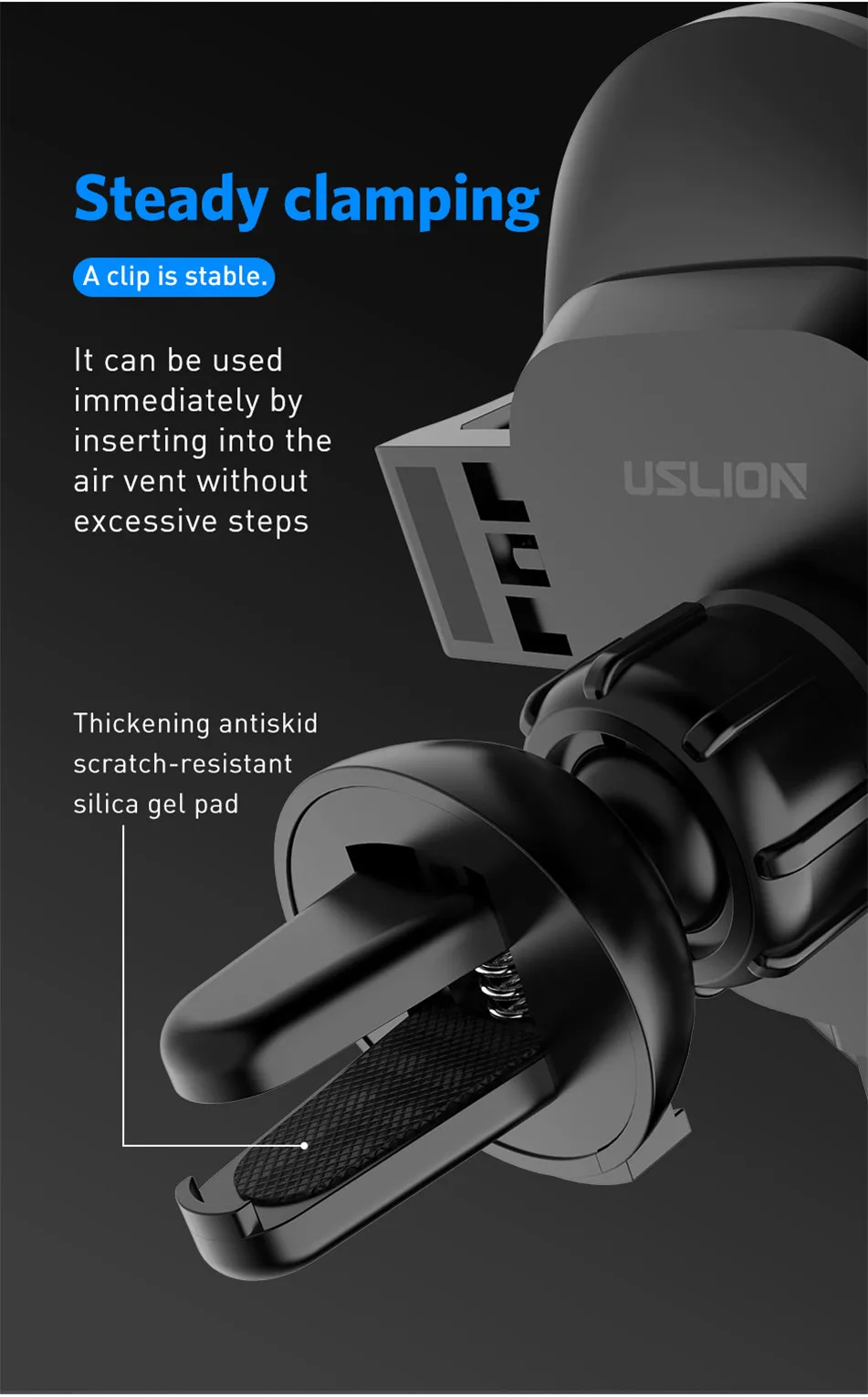 USLION Qi автомобильное беспроводное зарядное устройство для iPhone XR XS MAX X 8 7 samsung Xiaomi huawei быстрая Беспроводная зарядка Автомобильный держатель для телефона