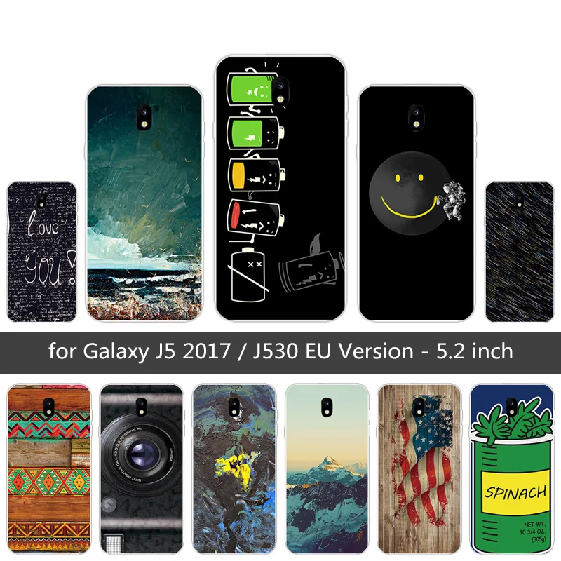 Для Samsung Galaxy J5 2017 силиконовый Небесный чехол для телефона черный матовый Pro J530F |