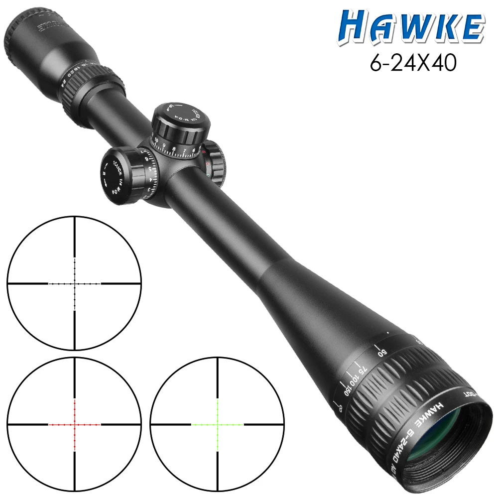 

AO 6-24X40 Scope Hunting Illuminated Green Red Dot Sight Crosshair Sight Outdoor Rifle Scope for Airsoft Air Guns Caza