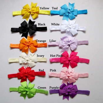 

12PCs per Set 12Colors Baby Girls Bowknot Flower Headband Handmade Free Shipping