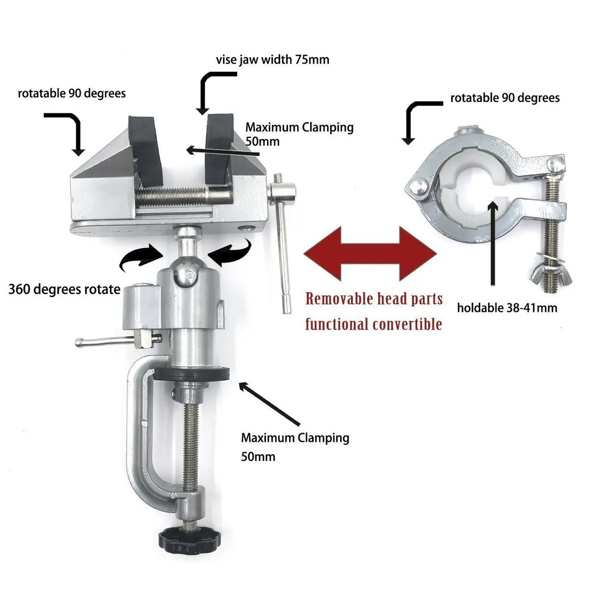 Скамья тиски 360 зажим Настольный шлифовальный станок держатель сверла Dremel для вращающегося инструмента ремесленные модели инструменты металлические рабочие ювелирные изделия делая инструмент - Цвет: Holder and Vise