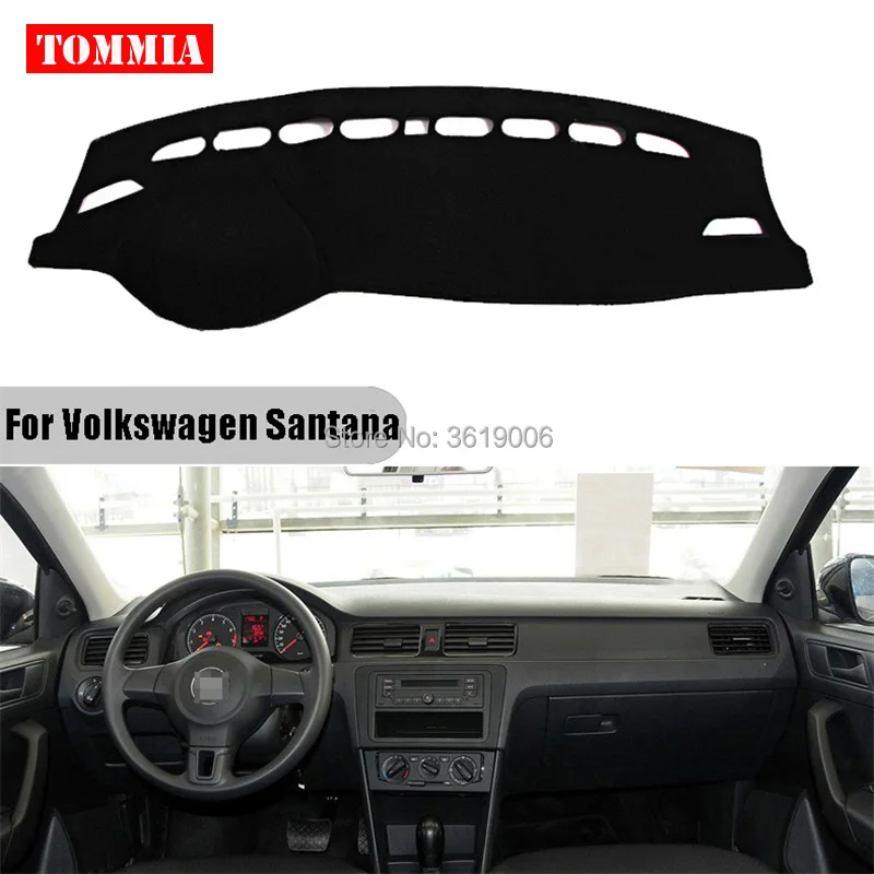 

TOMMIA Interior Dashboard Cover Light Avoid Pad Photophobism Mat Sticker For Volkswagen Santana 2013-2016