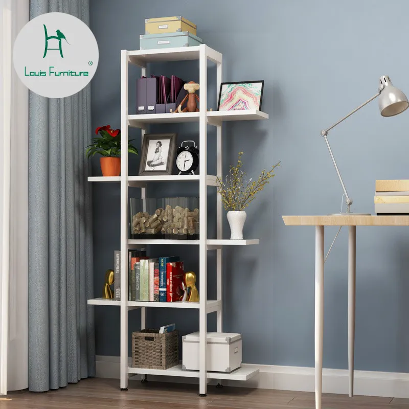 Louis Fashion Bookcases Bedroom Simple Tree Steel Wood Iron Art Multi-layer Economical Household Saving Space | Мебель