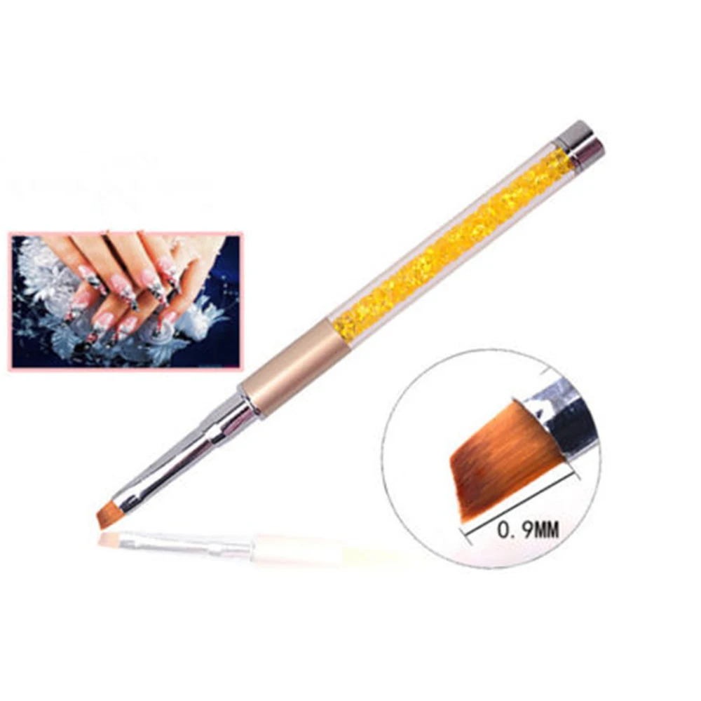 Наконечники для дизайна ногтей УФ-гель с кристаллами акриловая ручка для рисования кисть для маникюра инструмент 1 шт. модный инструмент для точечного нанесения маникюра - Цвет: Цвет: желтый