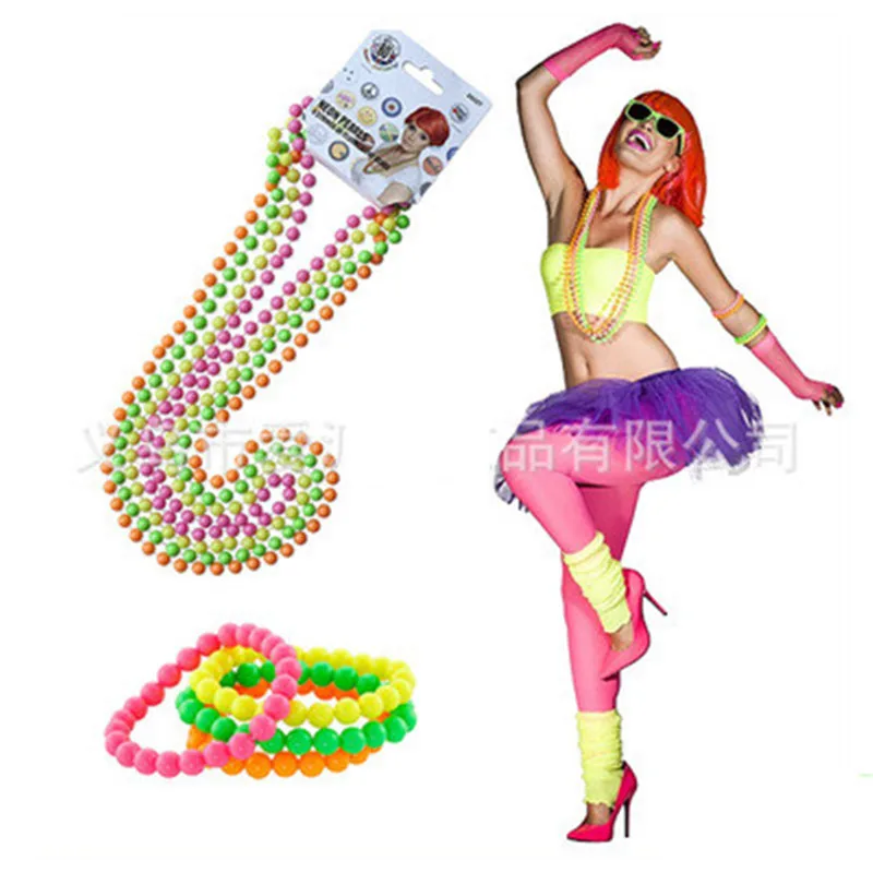 4Pcs Colorful Bracelet Necklace Hen Party Decoration Team Bride Bachelor Party Supplies Wedding Decoration PAT23 (1)