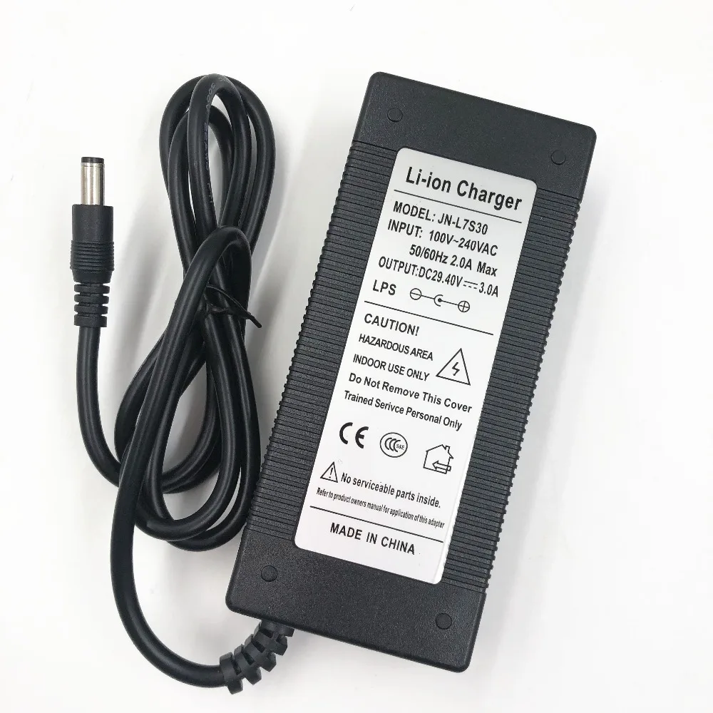 Elétrica da Bateria de Lítio Carregador de Bateria de Lítio Conector do Carregador Lítio para 24 Nova Alta Qualidade 29.4 v 3a Bicicleta para 24 v 3a dc Plug - Image 2