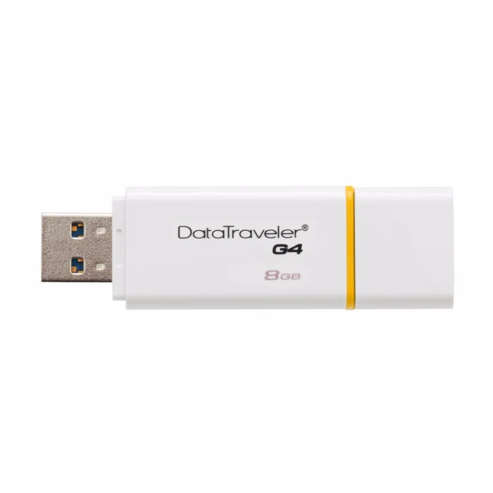 Kingston Technology DataTraveler G4 8 GB DE Memoria USB (USB 3,0 DE 8 GB USB tipo-A tipo Llave) Color Blanco y Amarillo