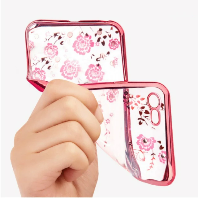 Bling Diamond Flower Plating Crystal Case For iPhone XS Max XR X 6S 6 7 8 Plus 5S SE 5 Shiny Clear Soft TPU Phone Covers Cases