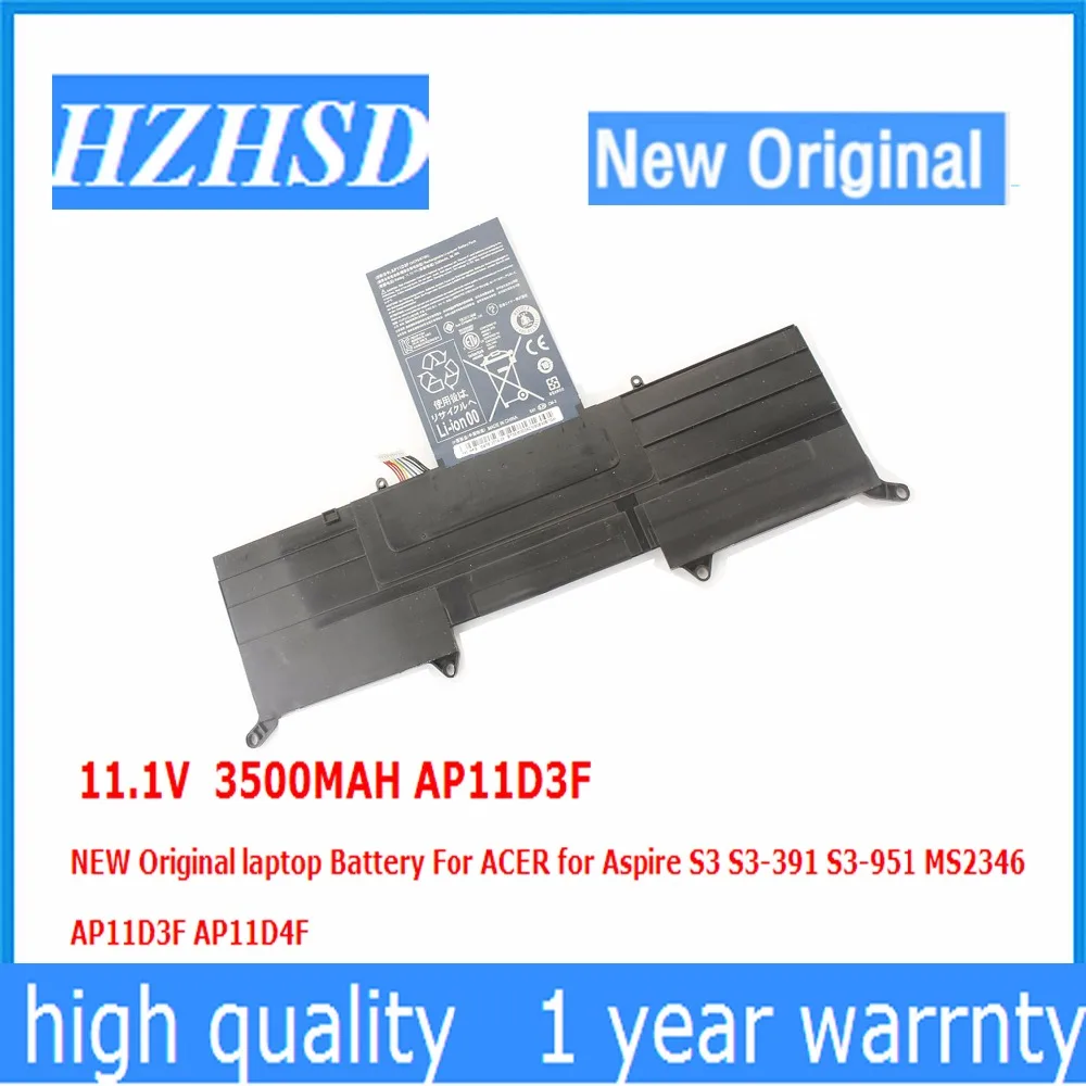 11 1 V 3500MAH AP11D3F новый оригинальный аккумулятор для ноутбука ACER Aspire S3 391 MS2346 AP11D4F|battery