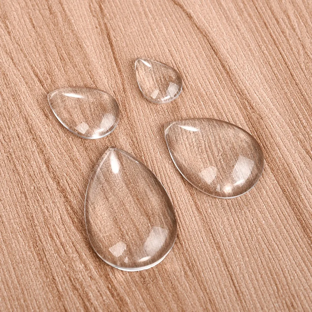 Cabochons en forme de larme Transparent cabines en verre bricolage pendentif bijoux faisant la main accessoires 10x14mm 13x18mm 18x25mm 20x30mm