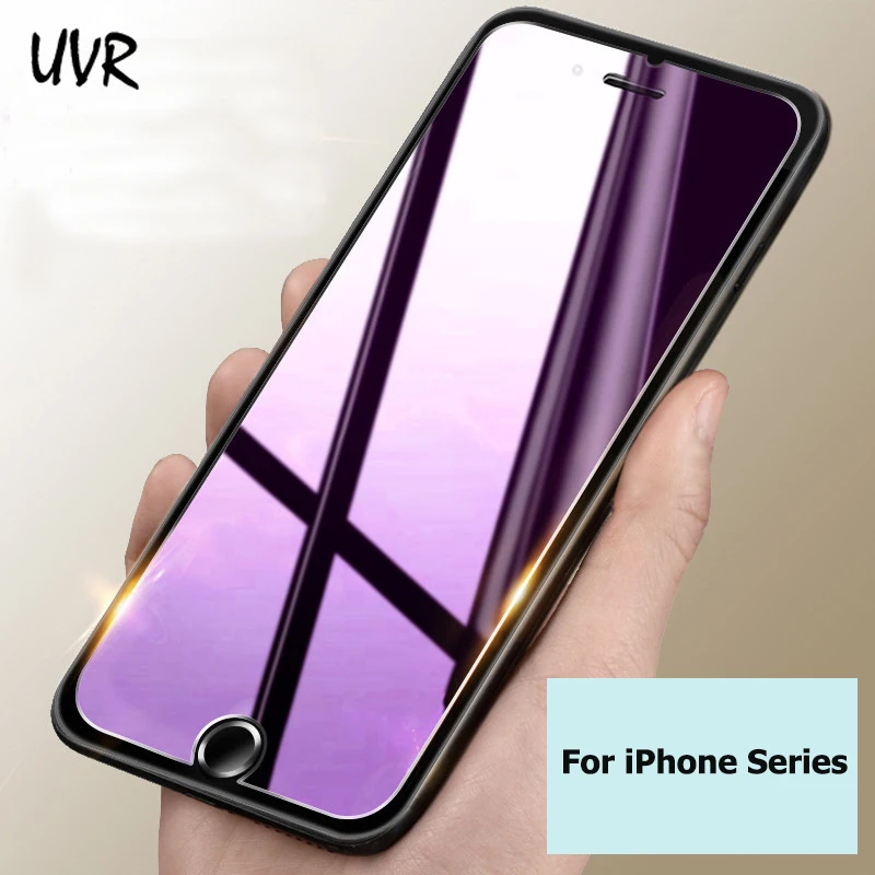 

UVR Anti-blue Screen Protector Film For Apple iPhone X 8 7 6 6S Plus Anti-blue 2.5D Tempered Glass For iPhone X 8Plus 7Plus