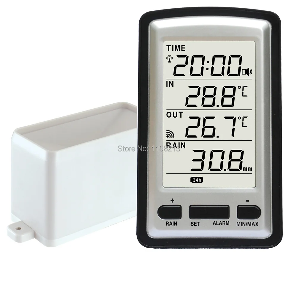 wireless rain meter rain gauge w/ thermometer, Weather Station for