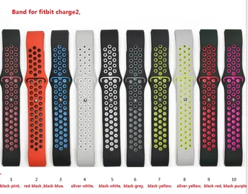 

30pcs Fashion Sports Silicone Bracelet Strap Band double color For fit bit charge2. Charge2 new silicone sport strap