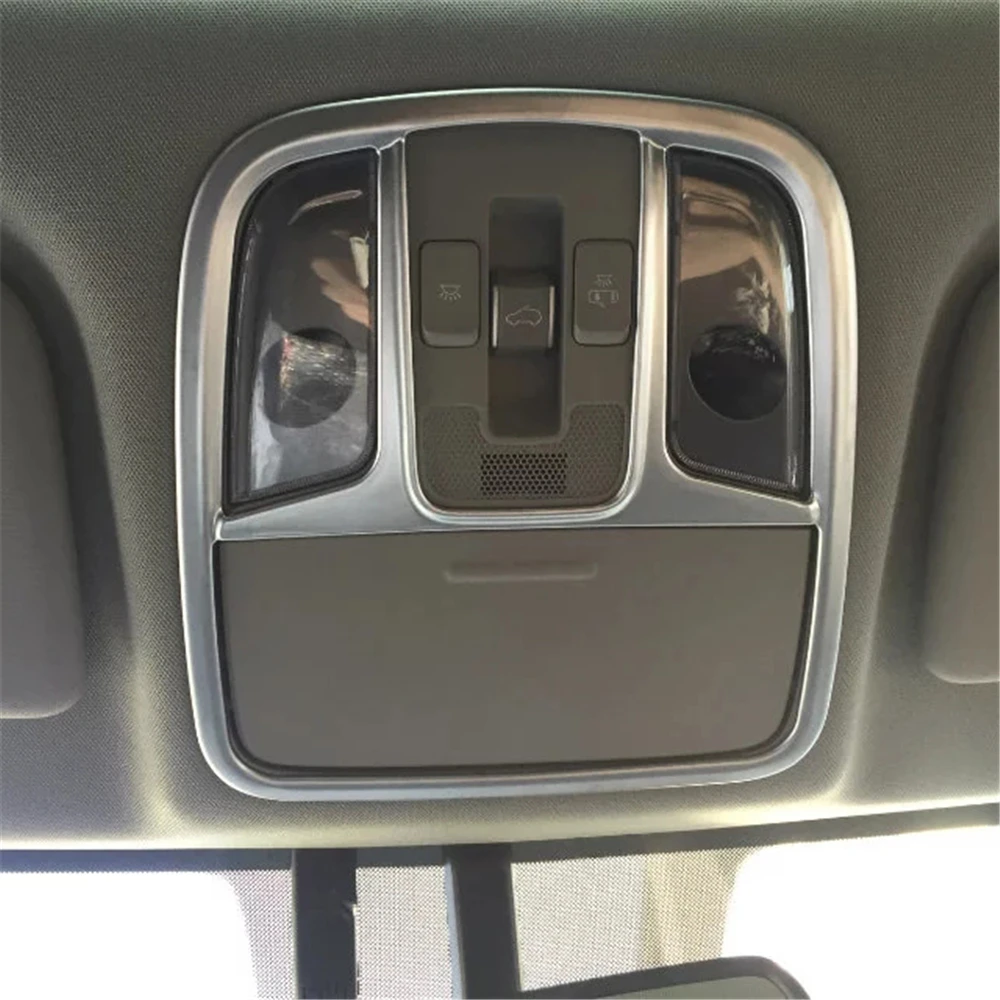 

Interior Inner Roof Dome Front + Rear Reading Read Light Switch Button Cover Trim Frame Sticker For Kia Sportage QL 2016 2017
