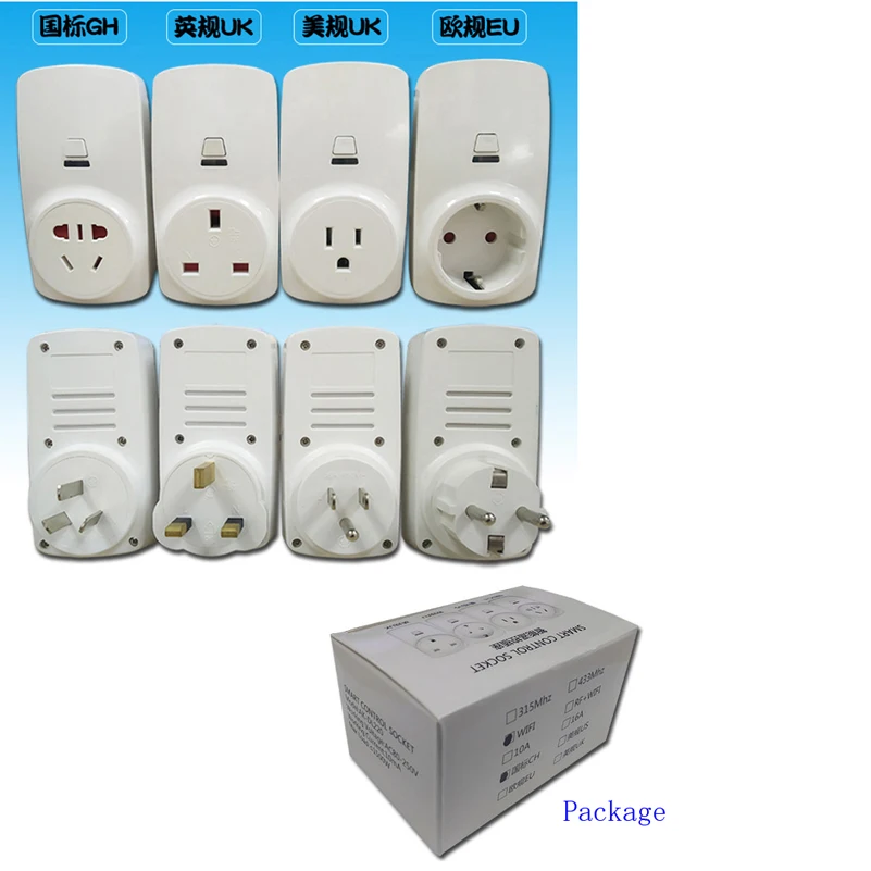 110 V-220 V EU/US/UK Plug WI-FI умная Беспроводная розетка времени с помощью приложения на телефоне Управление Smart Plug WI-FI разъем