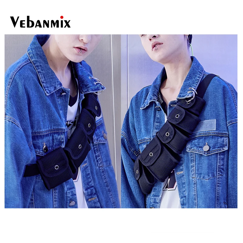 أزياء الشارع الشهير الهيب هوب حقيبة صدر للرجال للنساء الرجال Crossbody أكياس بارد متعددة حزم الرجال فاني الخصر حزم وظيفة صغيرة محفظة تربط حول الخ...