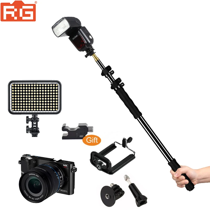 

Handheld Grip Rig Support Rod/ Handheld 1/4" Grip,Monopod Stand Base w/ 3/8" screw for LED Flash Speedlite Mobile phone GoPro