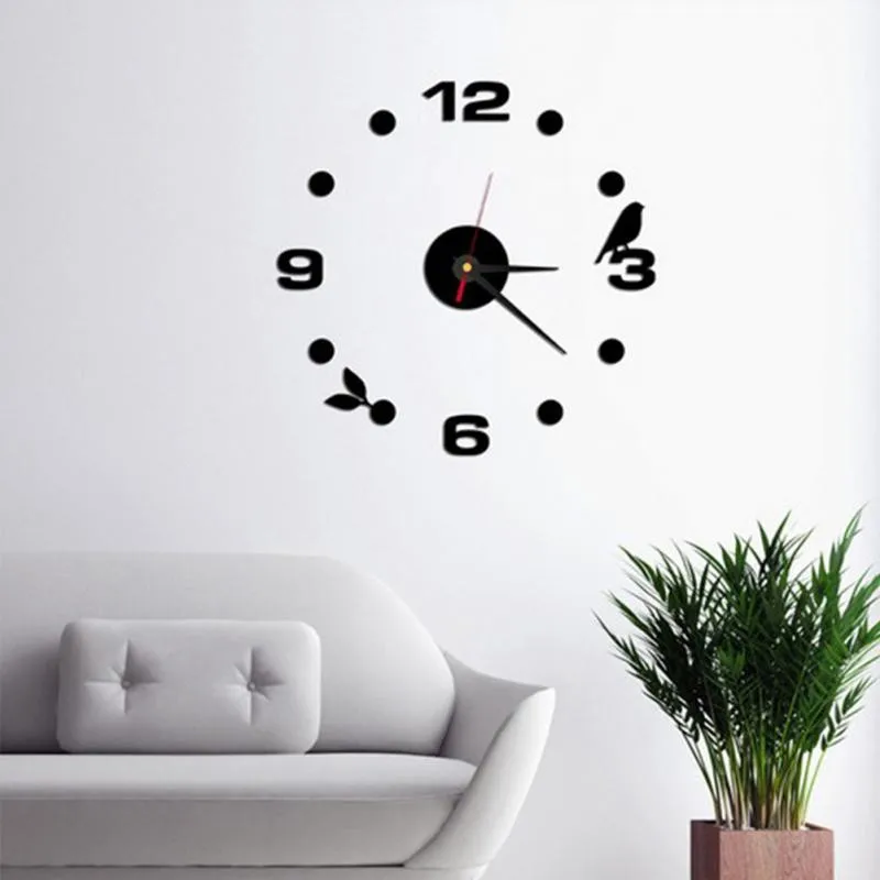 Настенные часы для дома, часы-наклейка, настенные часы Horloge 3D, сделай сам, акриловая Зеркальная Наклейка, украшение для дома, для гостиной, Кварцевая игла