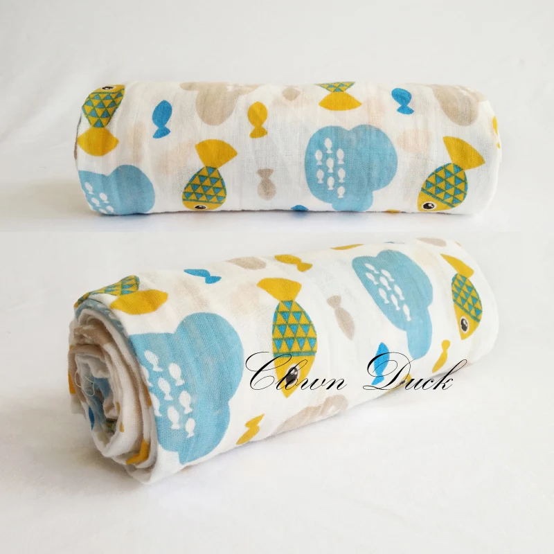 

Baby Blankets Anmial Pattern Baby Muslin Blanket Baby Swaddle Cartoon Printed Cotton Baby Blanket Soft Breathable For Newborn