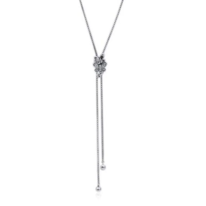 

925 sterling silver necklace sleek swaying butterfly necklace adjustable jewelry