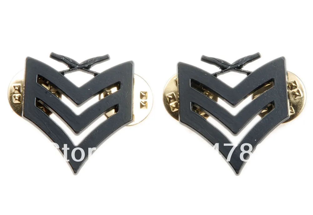 Pair Of Us Usmc Marine Corps Sergeant Insignia Rank Metal Badge Pin Black Badge Enamel Badge Stickerbadge Tie Aliexpress