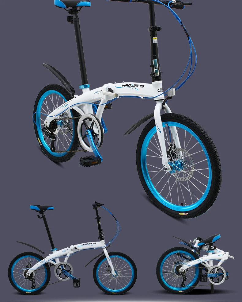 Sale 20" 6 Speed Fast Folding Bike, Lightweight Road Bike, Portable Bicycle for Men & Women, Aluminum Alloy Frame, Disc Brake, 17 Sale 20" 6 Speed Fast Folding Bike, Lightweight Road Bike, Portable Bicycle for Men & Women, Aluminum Alloy Frame, Disc Brake, 17