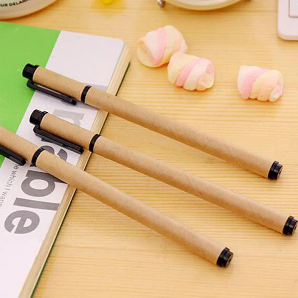 

1 piece Gel Pen Stationery Environmental Protection Kraft Paper School Office Supplies Give Handles Retro