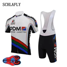 Ретро pdm Велоспорт Джерси наборы 9d силиконовая подушка Лето короткий рукав Джерси+ комбинезон велосипед одежда для велоспорта schlafly