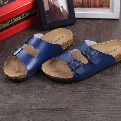 DAGNINO/модные женские и мужские шлепанцы; Вьетнамки; летняя пляжная обувь на пробковой подошве; сандалии на плоской подошве для девочек; Повседневная обувь; смешанные цвета; Размеры 35-46 - Цвет: A3 Blue