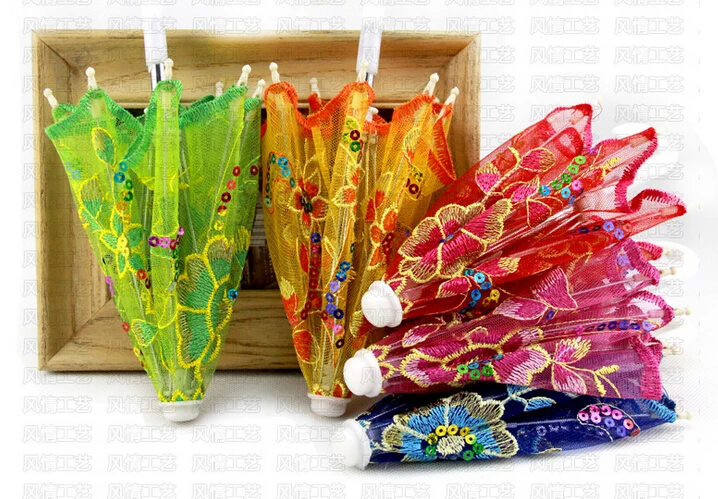 

22cm Cute Mini Small Lace Embroidery Umbrella Camera Children Dancing Props Home Decoration Craft for Kids Stage Performance