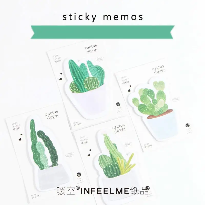 

1pc Cute Cactus Love Self-Adhesive Memo Pad Sticky Notes Bookmark School Office Supply Stationery Paper