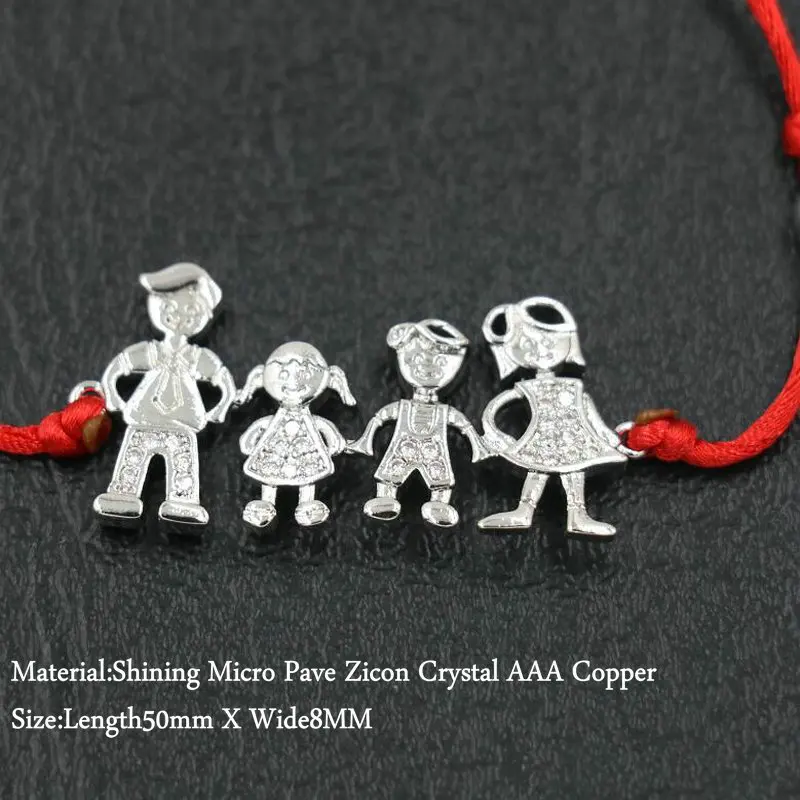 BPPCCR Dear Dad & Mum Boy Girl Red Rope String счастливые браслеты с амулетами для мужчин женщин