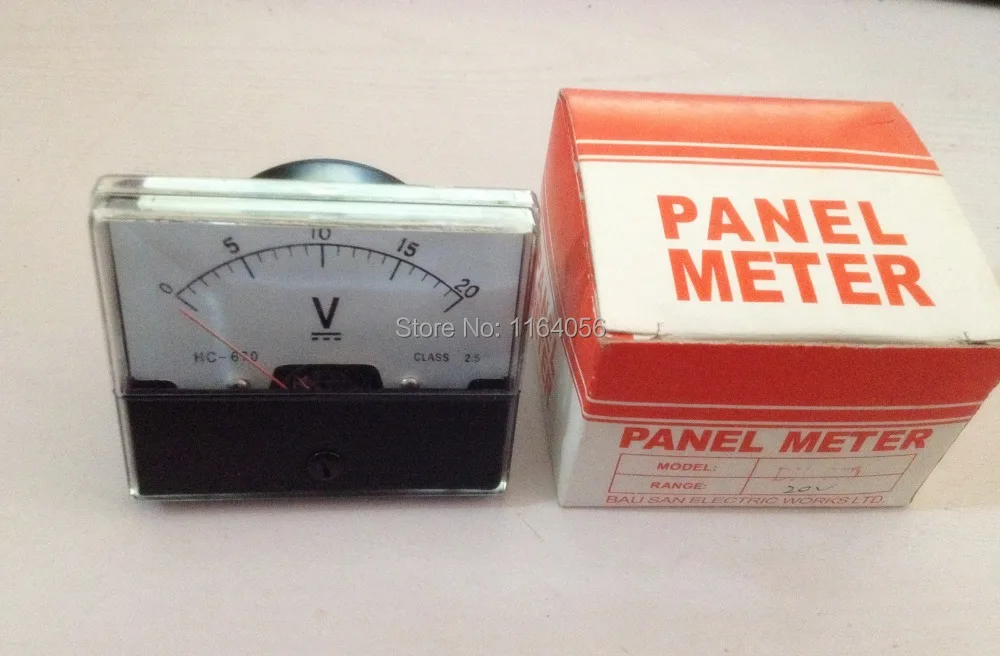 1pcs DC 20V Rectangle Analog Volt Panel Meter Gaugein Voltage Meters