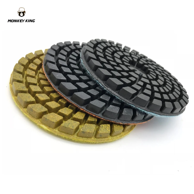 

7units / lot 3 step marble Diamond Polishing Pads 4 inch girt 50-150-300-500-1000-2000-3000