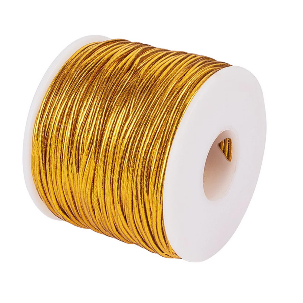 

Rubber DIY Elastic 2mm Gift Wrapping Thin Swing Tags Multipurpose Band Garment Sewing Roll Decorative Round Gold