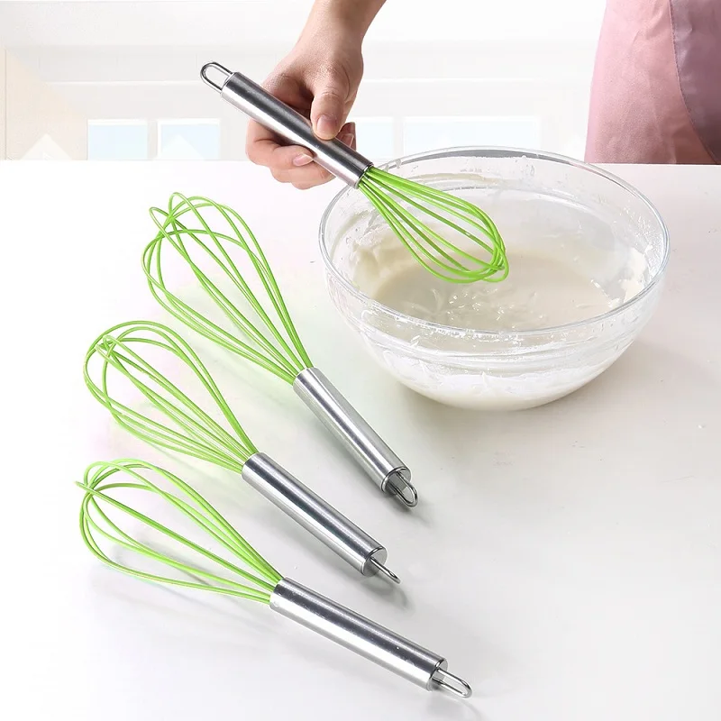 9 Inch Whisk Mixer Egg Beater Silicone Egg Beaters Kitchen Tools Hand Egg Mixer Cooking Foamer Food Grade Silicone Soap Blender