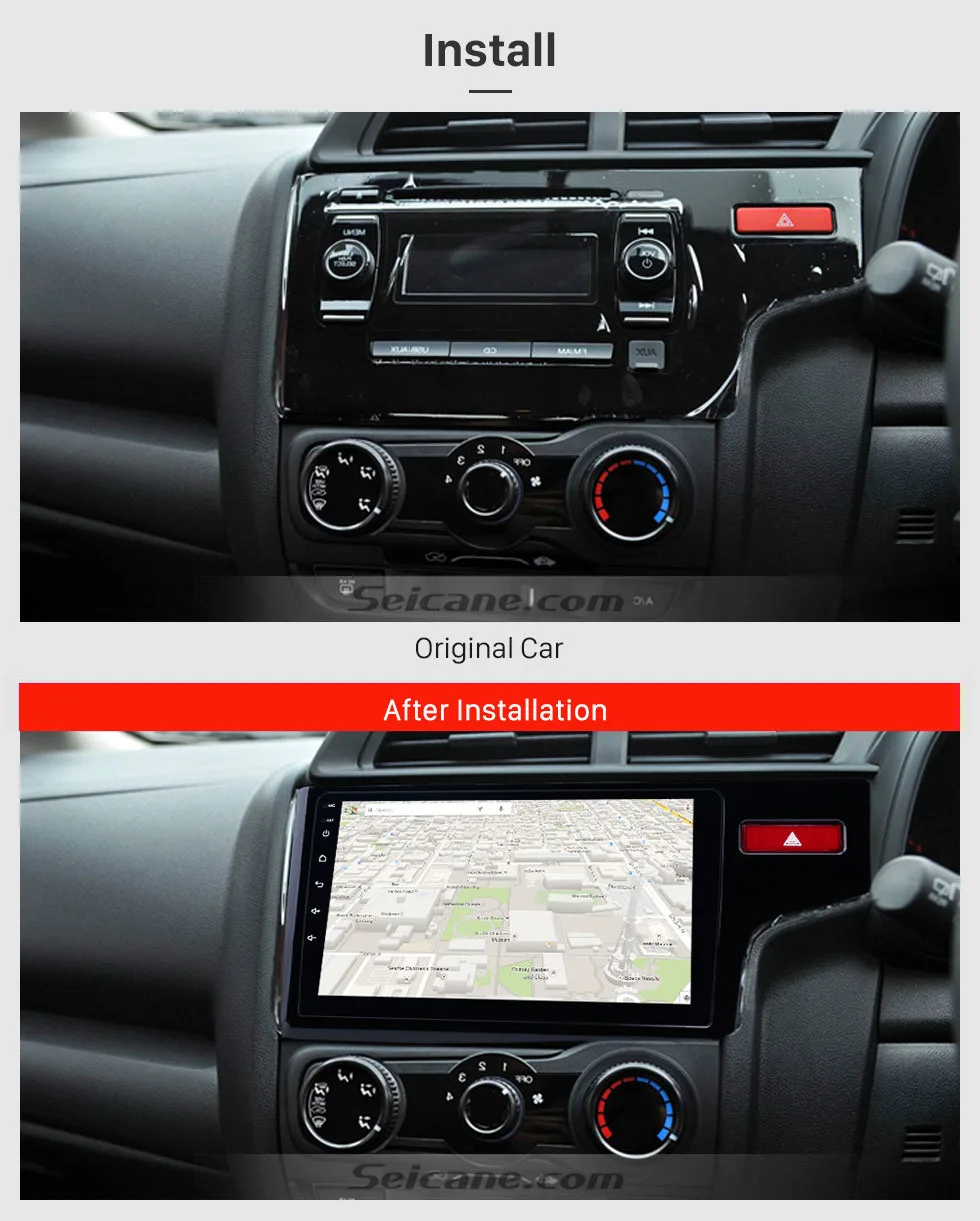 Discount Seicane 2Din Android 8.1 10.1 Inch GPS Car Multimedia Player For HONDA JAZZ/FIT 2014 2015 (RHD) Support Steering Wheel Control 2