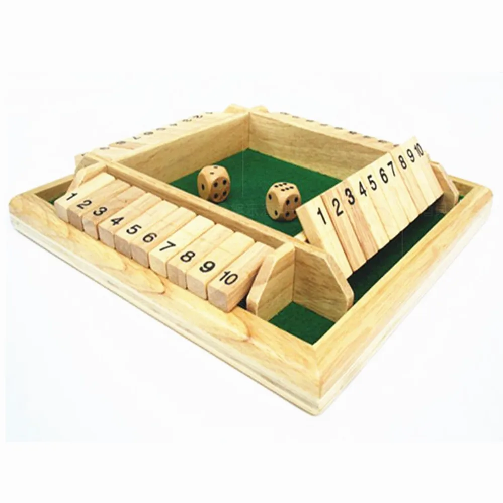 Four Person Shut The Box Board Game Set Number Drinking