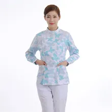 Новинка 1778 женские медицинские наборы для скраба медсестры больничные униформы стоматологическая клиника салон красоты с длинным рукавом цветочный принт медицинская одежда
