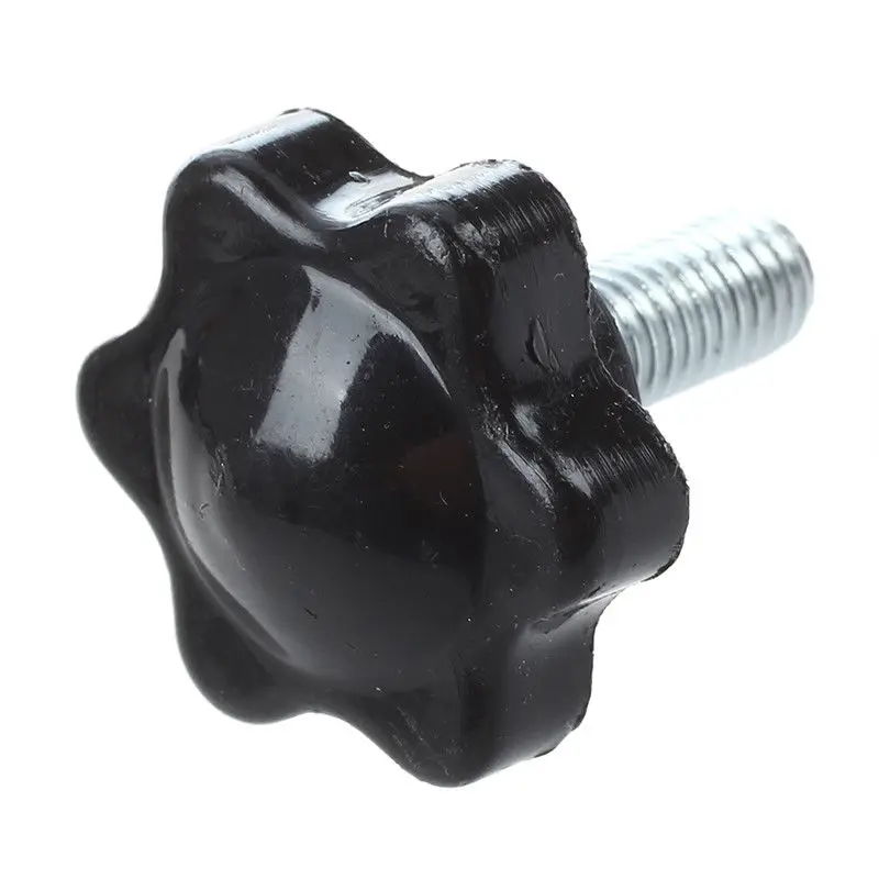 

FDDT- 5 Pcs/Set M6 x 15mm Male Thread 25mm Hex Shaped Head Clamping Nuts Knob Black For Industry Equipment Plastic Carbon Steel