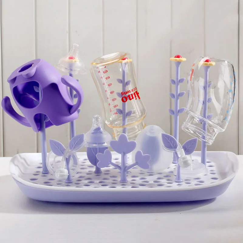 

2019 hot organizer Multifunctional Baby Bottle Holder Bracket Detachable Flower-shaped Drain RackHome Living Room Drying Rack