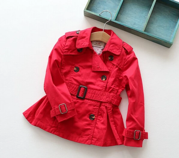 New Arrival Baby Girls Red Wind proof Jacket Girls Red Color Outerwear