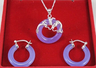 

Jewelry 001456 Jewelry purple Plated Dragon Pendant Earring Set