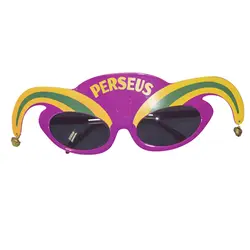 Розничная принято Mardi Gras украшения партии Персей» Дизайн Солнцезащитные очки для женщин фиолетовый/желтый/зеленый смешанные Цвет с Кольца